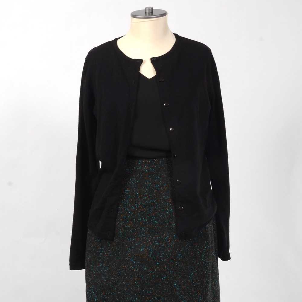 The Timeless Black Wool Vintage Cardigan